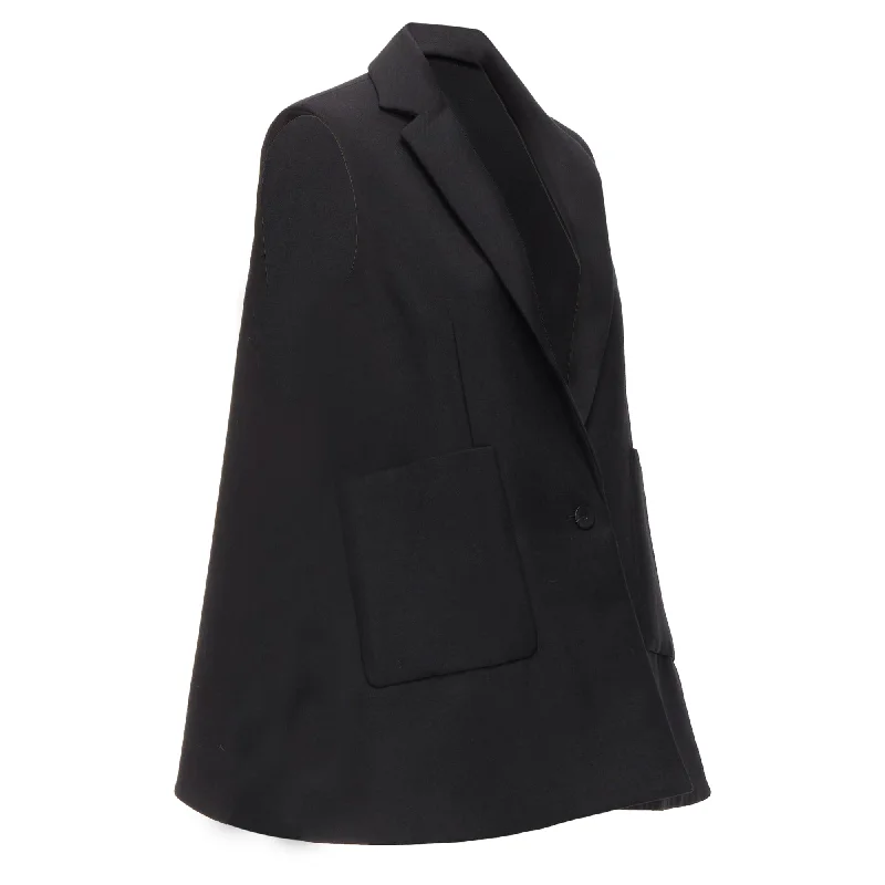 Balenciaga virgin wool mohair bell shaped deep V blazer vest