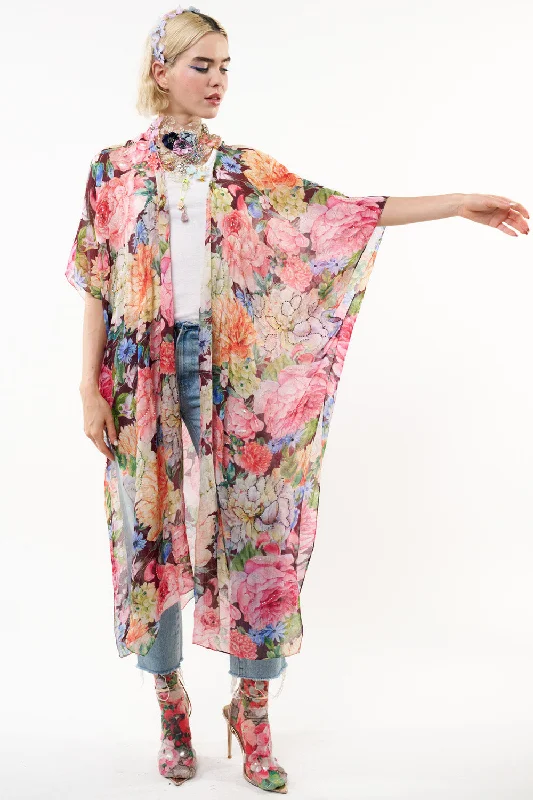 Wine Floral Dreams Kimono