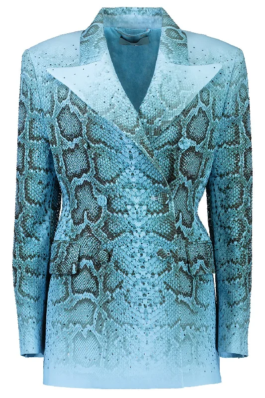 Snake Print Double Breasted Jacket