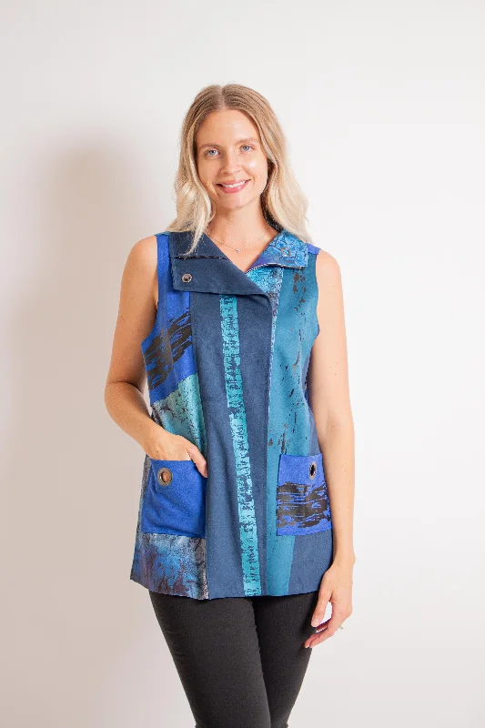 Blue Abstract Vest