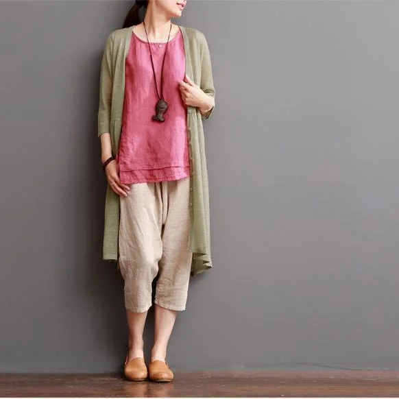 Nude cotton coat summer cotton cardigan women