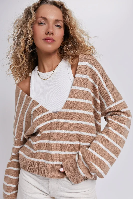 Camel Stripe Lowell Top