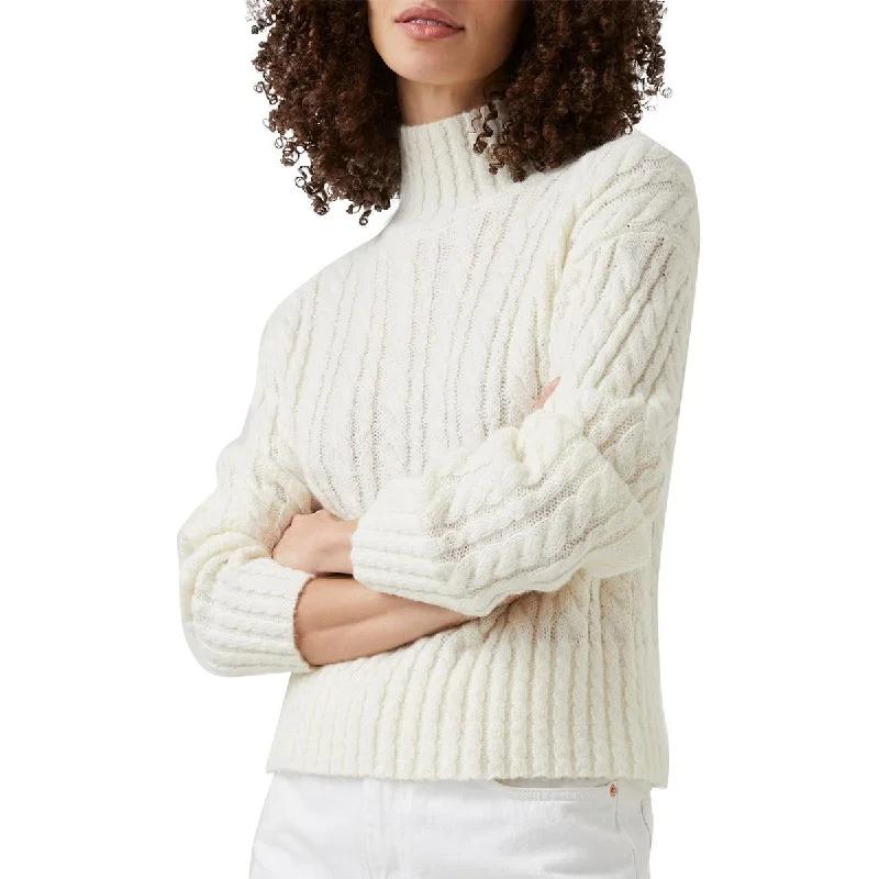 French Connection Womens Cable Knit Pullover Turtleneck Sweater