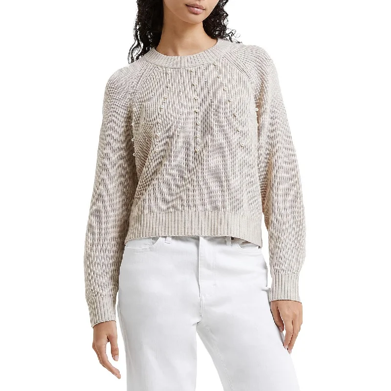 French Connection Womens Embellished Crewneck Pullover Sweater