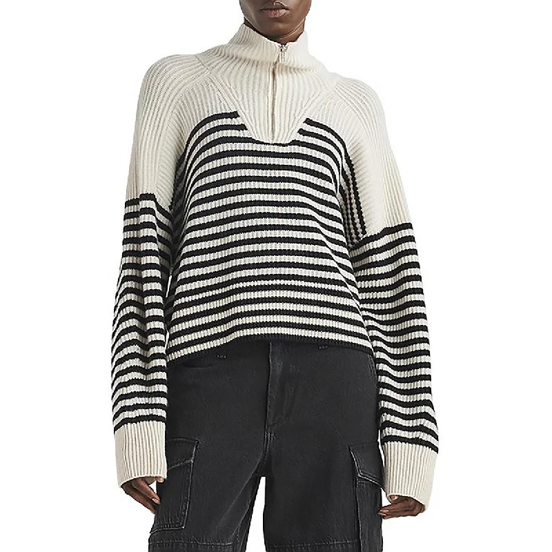 Rag & Bone Womens Pierce Cashmere Striped Pullover Sweater