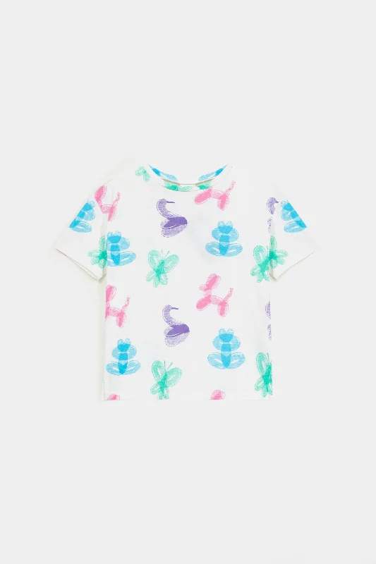 All-Over Print T-Shirt With Side Slits