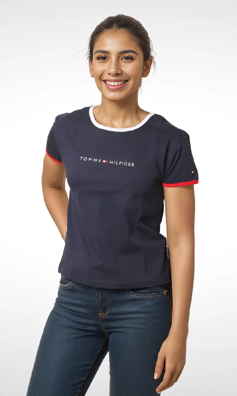 Women Crew-Neck T-Shirt (Dark Blue)