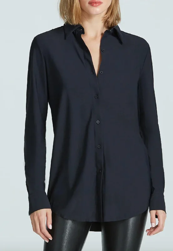 Classic Oversized Button Down Shirt In Black