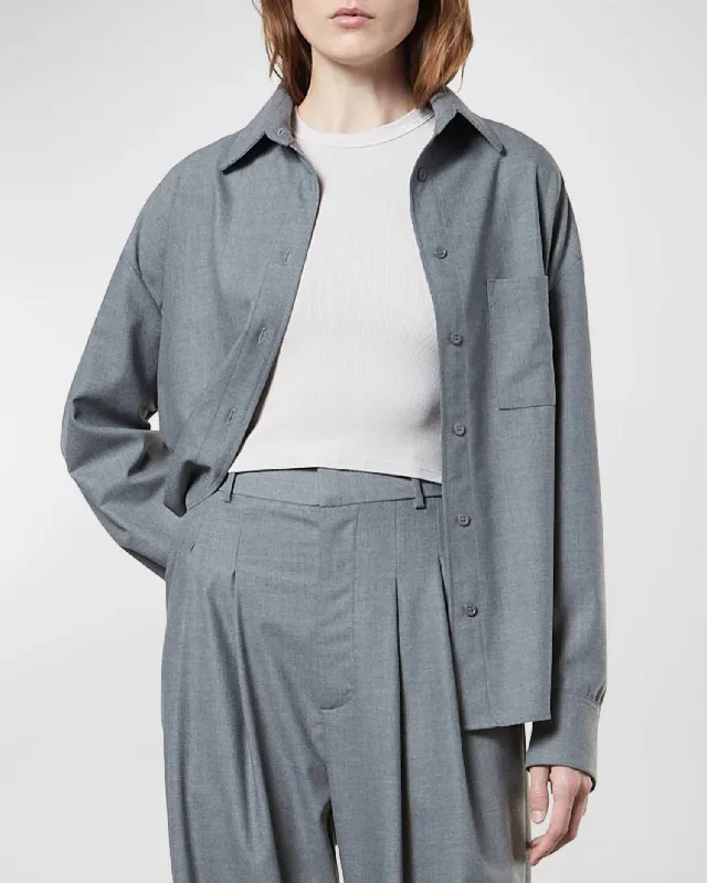 Oversized Shirt In Light Grey