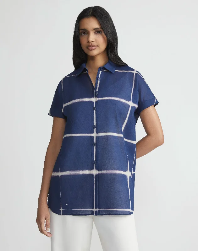 Shibori Cotton Voile Oversized Shirt