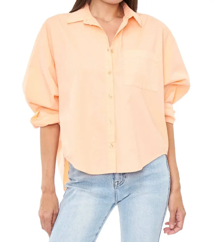 Sloane Oversized Button Down Shirt In Sherbet