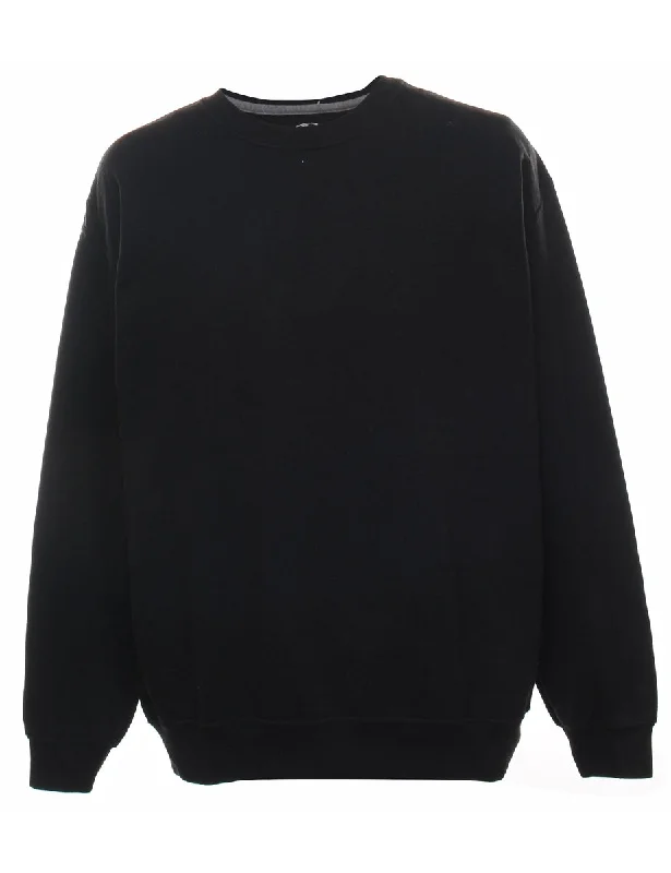 Black Plain Sweatshirt - L