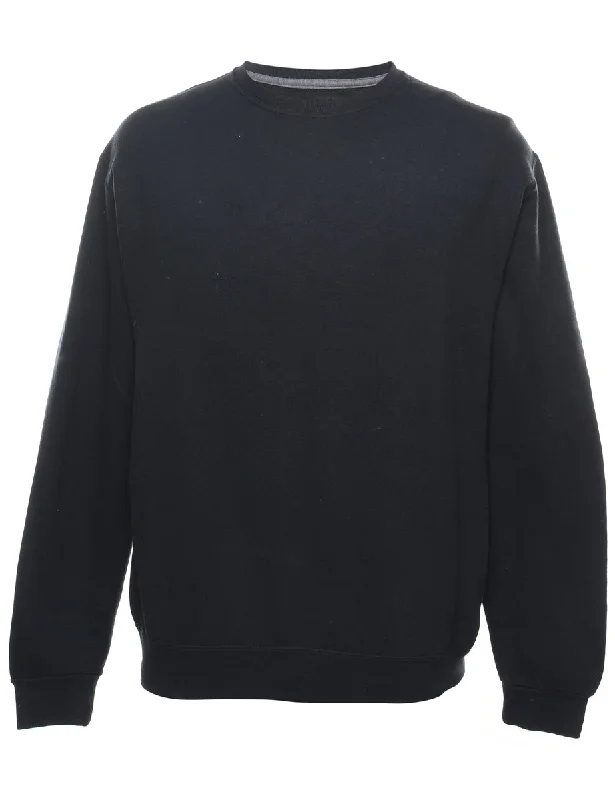 Black Plain Sweatshirt - M