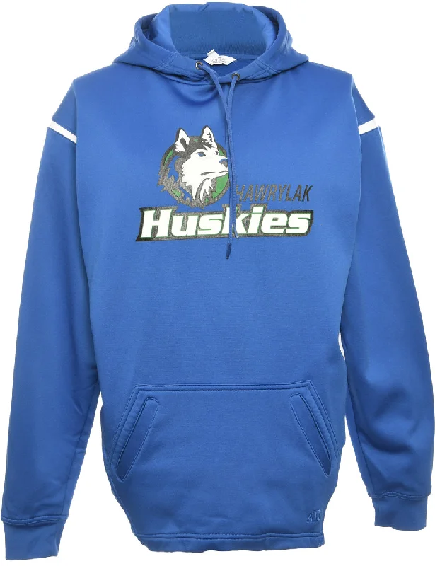 Blue Printed Hoodie - S