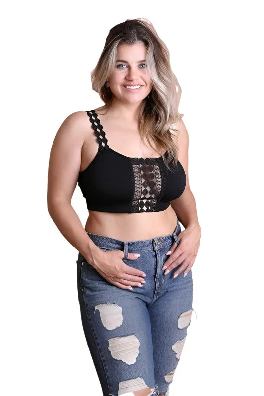 Boho Eye Lace Applique Bralette Plus Size