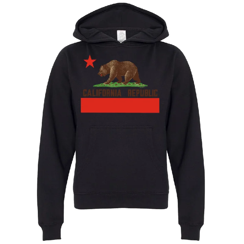 Don Pimentel California Republic Bear Flag Brown Text Premium Youth Sweatshirt Hoodie