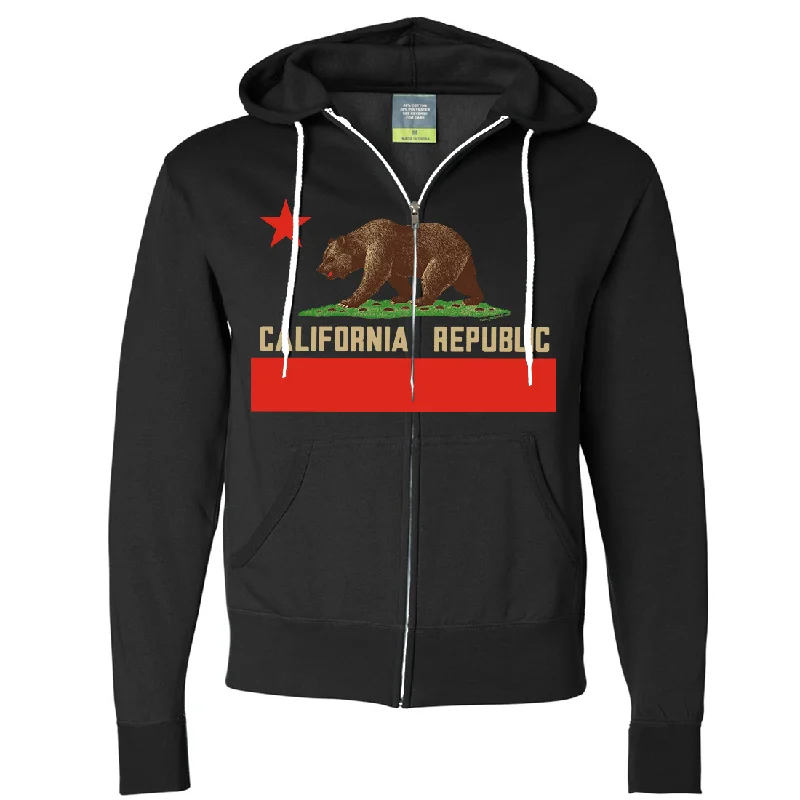 Don Pimentel California Republic Bear Flag Zip-Up Hoodie