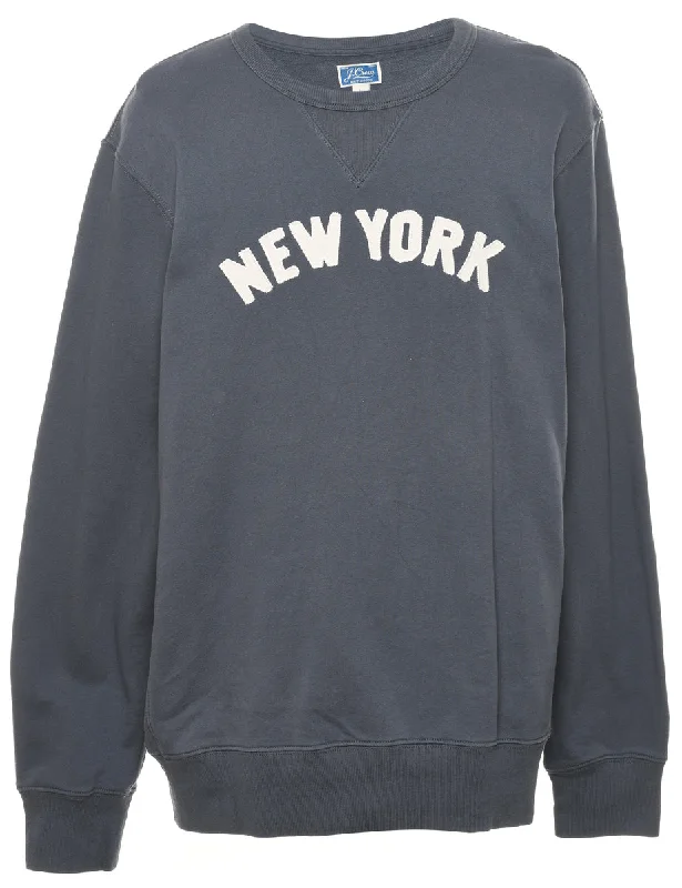 Grey New York Printed Sweatshirt - L