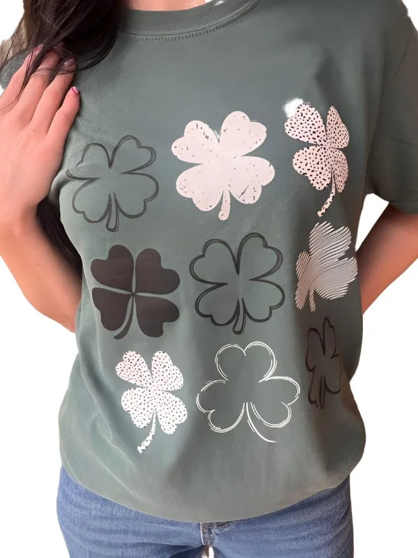 Women's Plus Size Multi Clover Tee Shirt