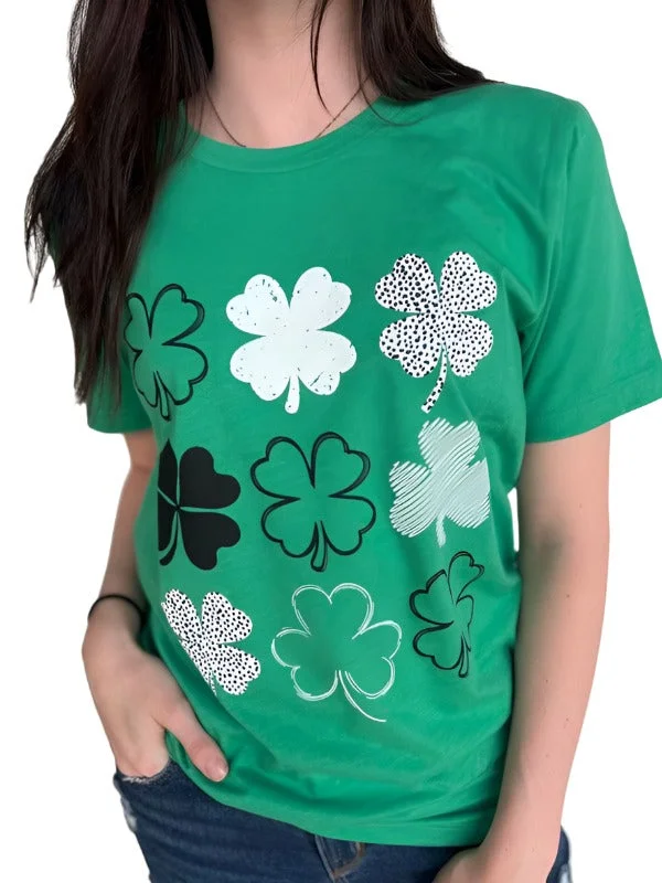 Multi Four Leaf Clover Tee Shirt Bella