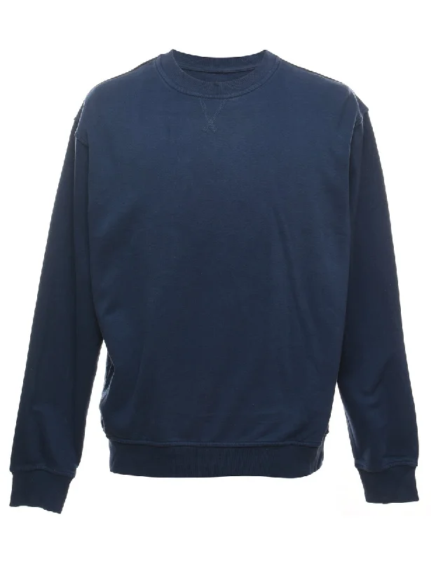 Navy Plain Sweatshirt - L