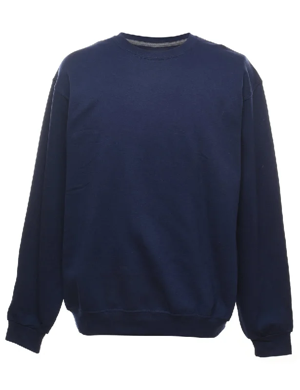 Navy Plain Sweatshirt - L