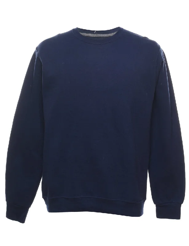 Navy Plain Sweatshirt - M