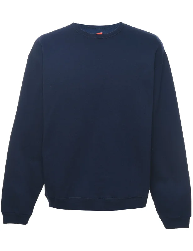 Navy Plain Sweatshirt - M