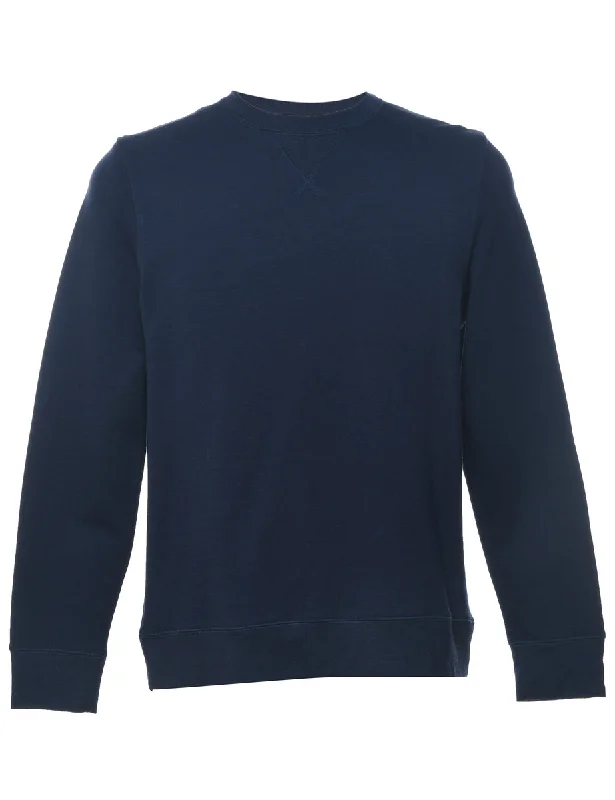 Navy Plain Sweatshirt - S