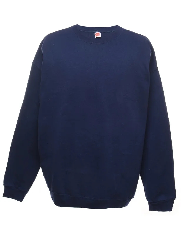 Navy Plain Sweatshirt - XL