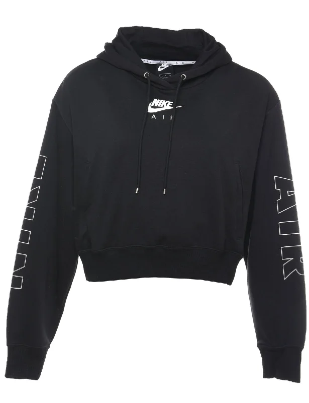 Nike Black & White Cropped Hoodie - S