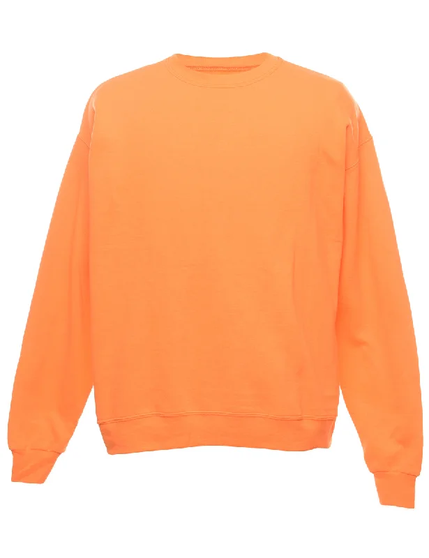 Orange Plain Sweatshirt - L