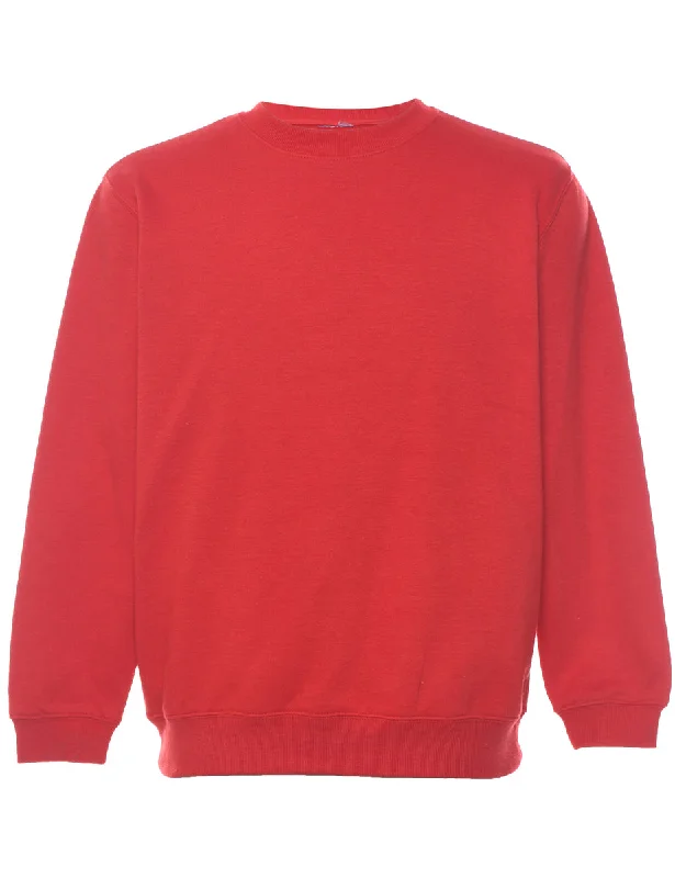 Red Plain Sweatshirt - M