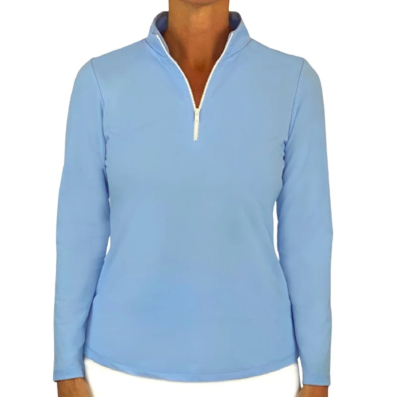 Anna Maria Pullover Top In Light Blue