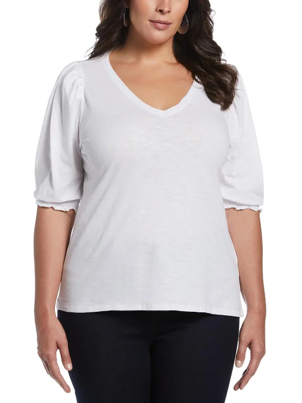 Plus Womens Organic Cotton Slub Pullover Top