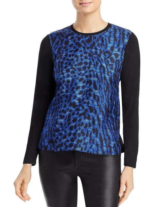 Ricki Womens Silk Printed Pullover Top