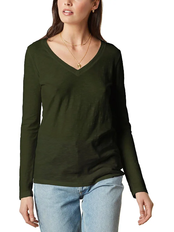 Womens Cotton Slub Pullover Top