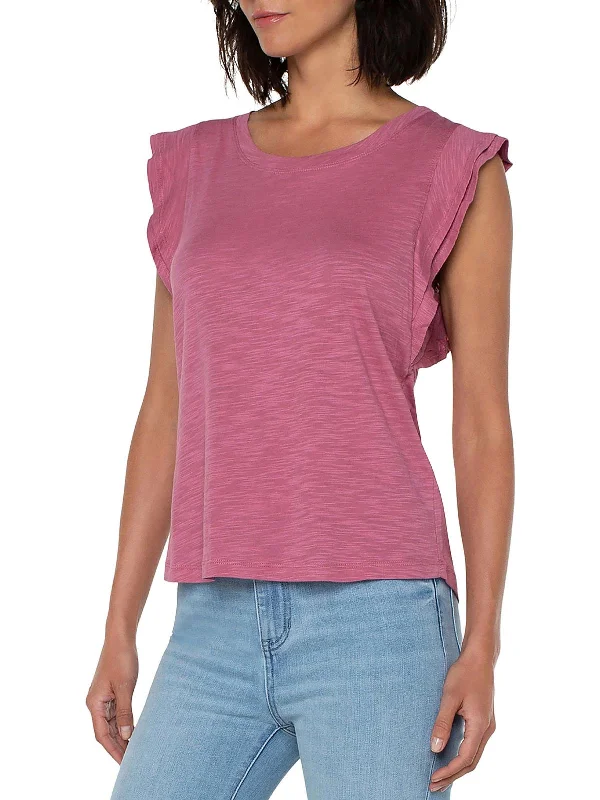 Womens Crew Neck Shirt Pullover Top