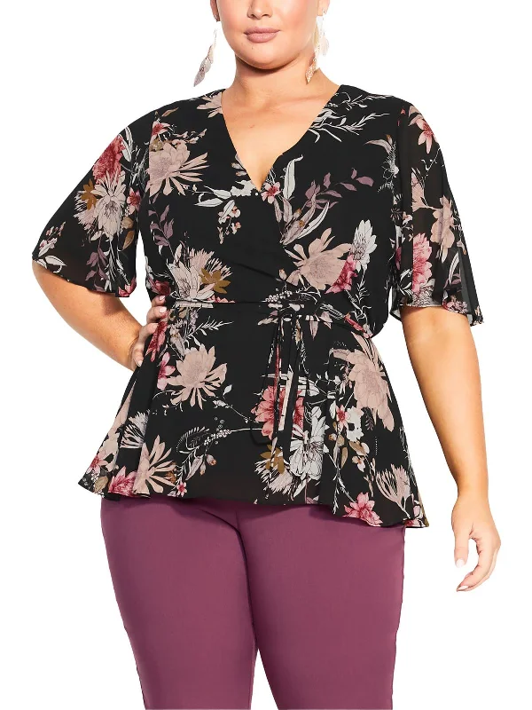 Womens Floral Print Pullover Top