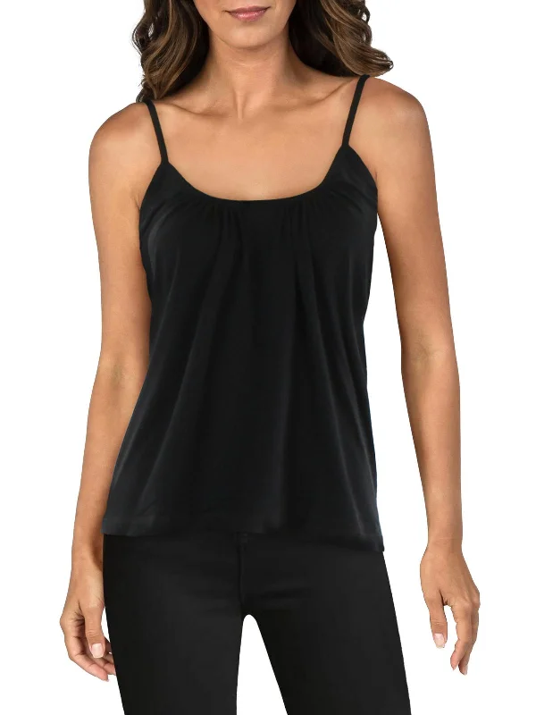 Womens Gathered Neck Tank Pullover Top