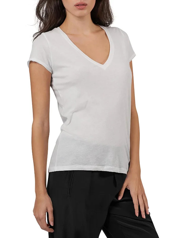 Womens Sheer Jersey Pullover Top