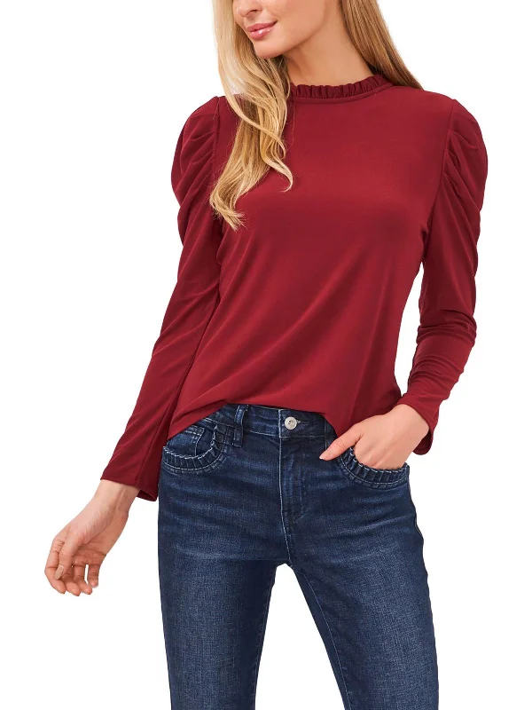 Womens Shell Mock Neck Pullover Top