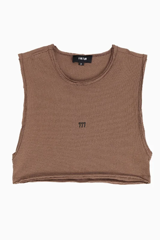 777 / Sleeveless Crop Tank Top