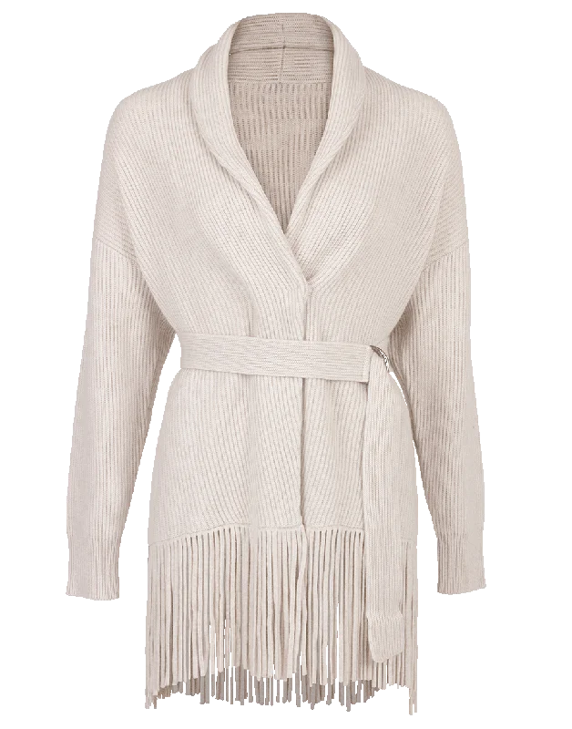 Belted Shawl Collar Cardigan