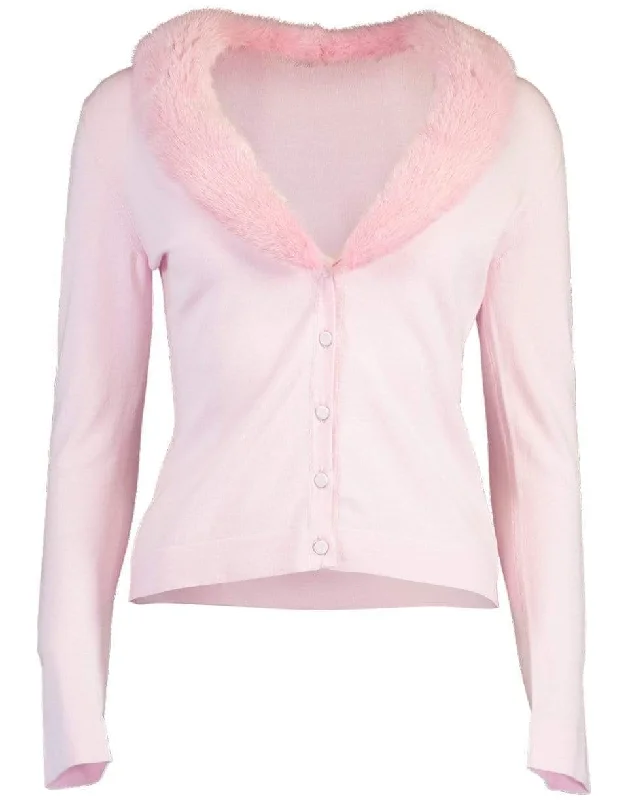 Pink Mink Collar Cardigan