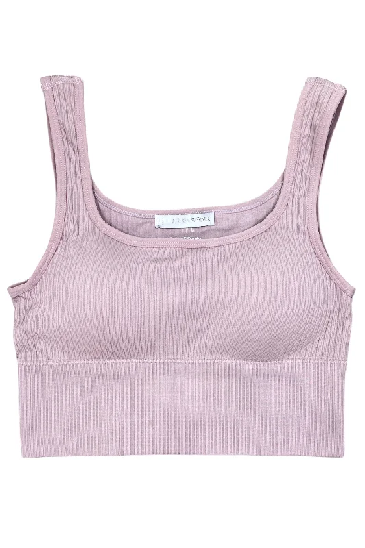 Duly Noted Ribbed Crop Top - Lilac