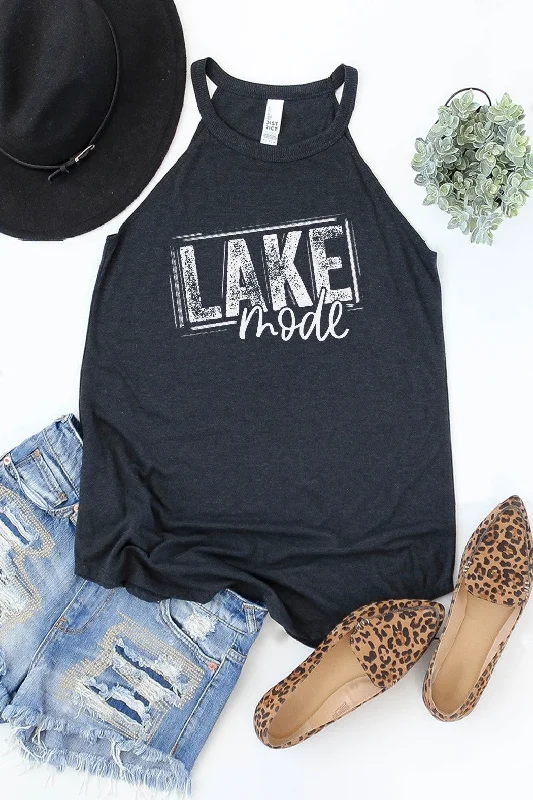 Lake Mode Mock Neck Graphic Tank