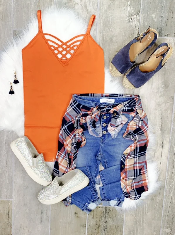 Long Caged Cami - Orange