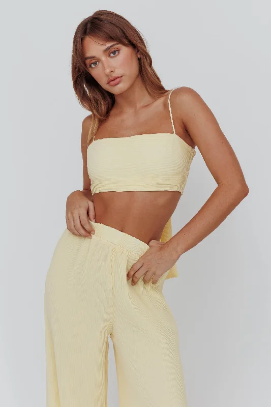 Light Energy Tie Back Crop Top Lemon